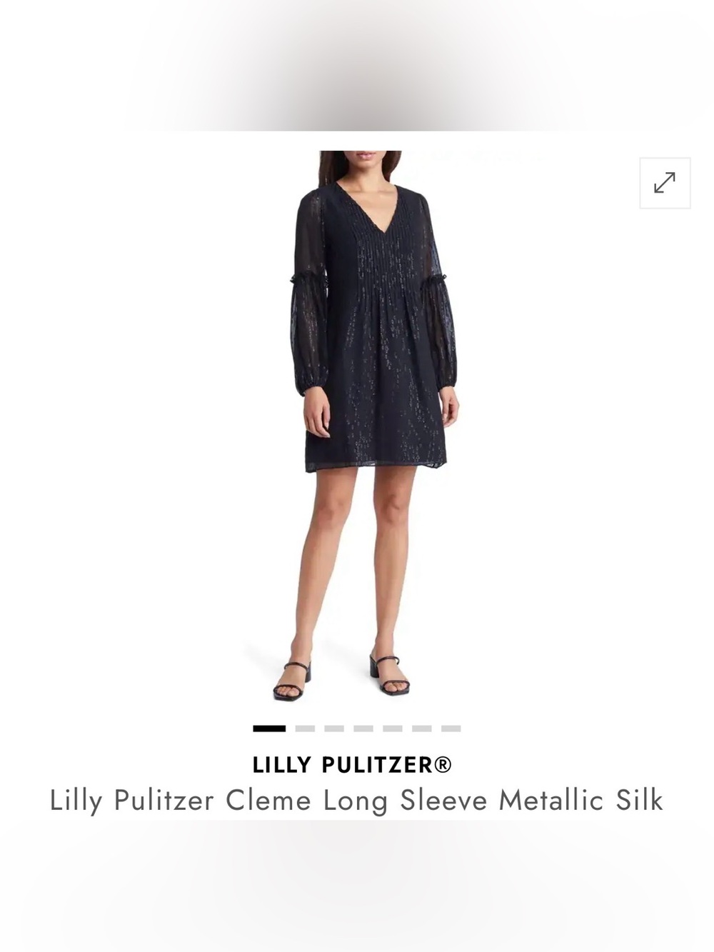 NWT Lilly Pulitzer Cleme Silk Dress in Onyx Fish Clip Chiffon